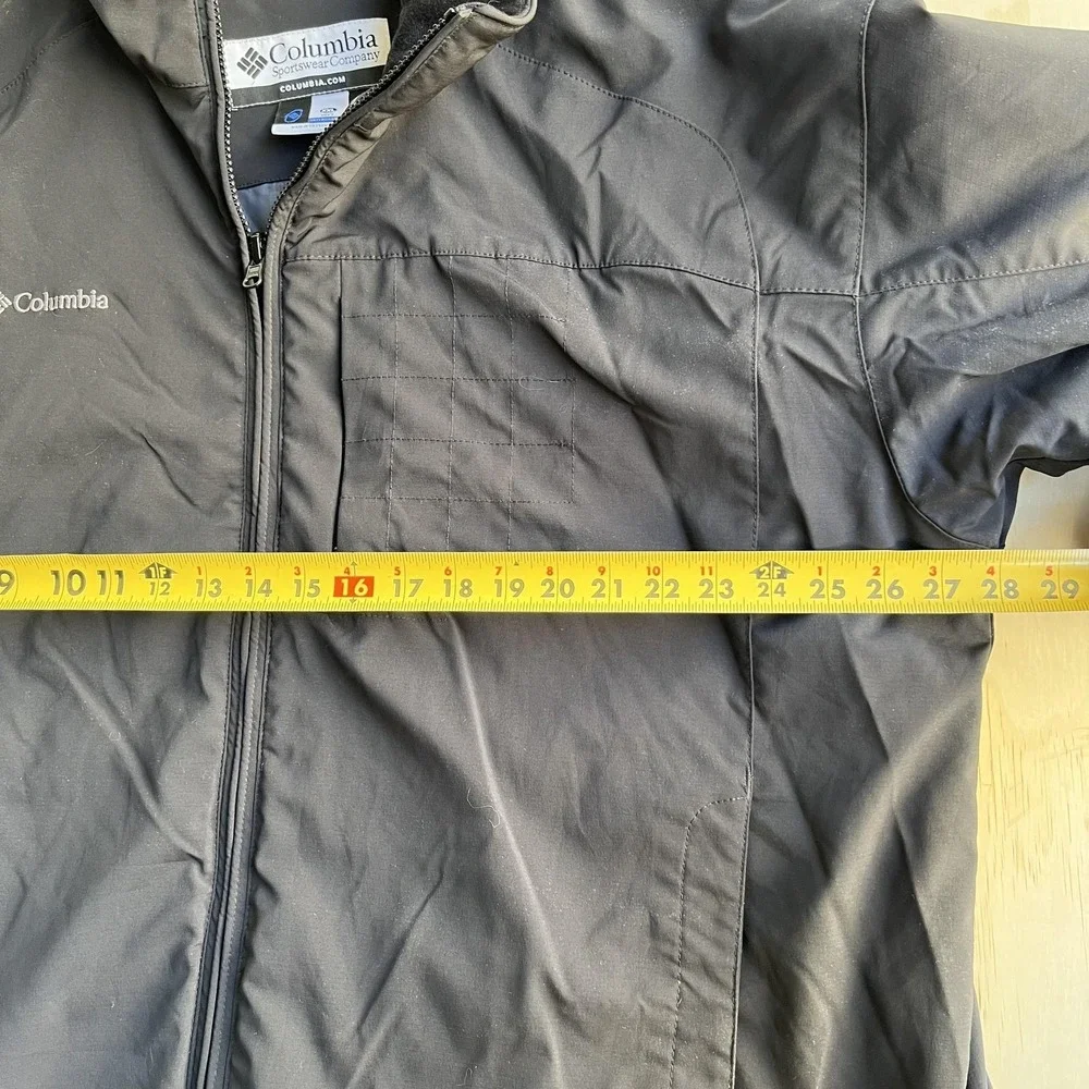 Columbia Jacket Mens 2XL Black Softshell Full‎ Zip Interchange Outdoor XM7838